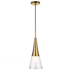 Myra 1-Light Brass Pendant with Clear Glass Shade by Meyer&Cross -Hot Sale HomeGlam Store brass meyer cross chandeliers pd0756 4f 1000