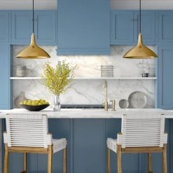 Barton 1-Light Brass Pendant with Metal Shade by Meyer&Cross -Hot Sale HomeGlam Store brass meyer cross chandeliers pd0762 31 1000