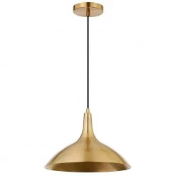 Barton 1-Light Brass Pendant with Metal Shade by Meyer&Cross
