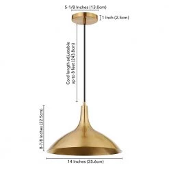 Barton 1-Light Brass Pendant with Metal Shade by Meyer&Cross -Hot Sale HomeGlam Store brass meyer cross chandeliers pd0762 fa 1000