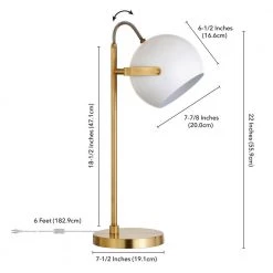 Sims 22 in. Brass Desk Lamp with White Shade by Meyer&Cross 16 Sims 22 in. Brass Desk Lamp with White Shade by Meyer&Cross -Hot Sale HomeGlam Store brass meyer cross desk lamps tl0783 76 1000