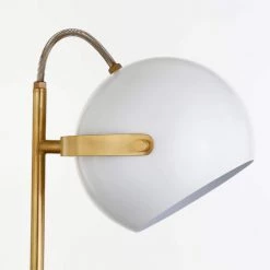 Sims 22 in. Brass Desk Lamp with White Shade by Meyer&Cross 15 Sims 22 in. Brass Desk Lamp with White Shade by Meyer&Cross -Hot Sale HomeGlam Store brass meyer cross desk lamps tl0783 fa 1000