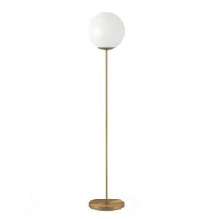 Theia 62.63 in. Brass Globe and Stem Floor Lamp by Meyer&Cross