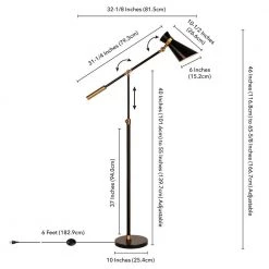 Pixar 65-1/2 in. Black and Brass Floor Lamp by Meyer&Cross -Hot Sale HomeGlam Store brass meyer cross floor lamps fl0230 44 1000