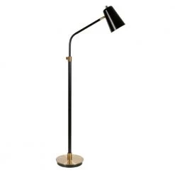 Austen 65 in. Matte Black and Brass Floor Lamp by Meyer&Cross