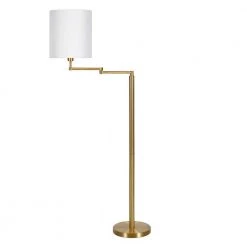 Moby 62 in. Brass Finish Floor Lamp with Swing Arm and Drum Shade by Meyer&Cross -Hot Sale HomeGlam Store brass meyer cross floor lamps fl0364 4f 1000