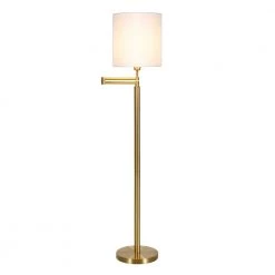 Moby 62 in. Brass Finish Floor Lamp with Swing Arm and Drum Shade by Meyer&Cross -Hot Sale HomeGlam Store brass meyer cross floor lamps fl0364 c3 1000