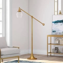 Ranger 59 in. Brass Finish Floor Lamp with Boom Arm by Meyer&Cross -Hot Sale HomeGlam Store brass meyer cross floor lamps fl0368 1f 1000