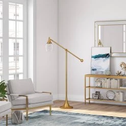 Ranger 59 in. Brass Finish Floor Lamp with Boom Arm by Meyer&Cross -Hot Sale HomeGlam Store brass meyer cross floor lamps fl0368 31 1000