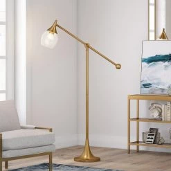 Ranger 59 in. Brass Finish Floor Lamp with Boom Arm by Meyer&Cross -Hot Sale HomeGlam Store brass meyer cross floor lamps fl0368 44 1000