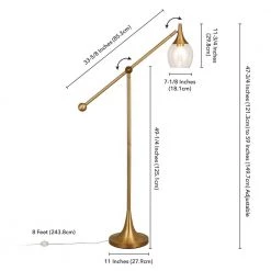 Ranger 59 in. Brass Finish Floor Lamp with Boom Arm by Meyer&Cross -Hot Sale HomeGlam Store brass meyer cross floor lamps fl0368 76 1000