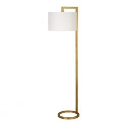 Grayson 64 in. Brass Finish Floor Lamp with Round Shade by Meyer&Cross