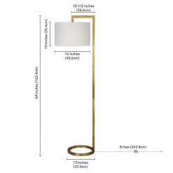 Grayson 64 in. Brass Finish Floor Lamp with Round Shade by Meyer&Cross -Hot Sale HomeGlam Store brass meyer cross floor lamps fl0372 fa 1000