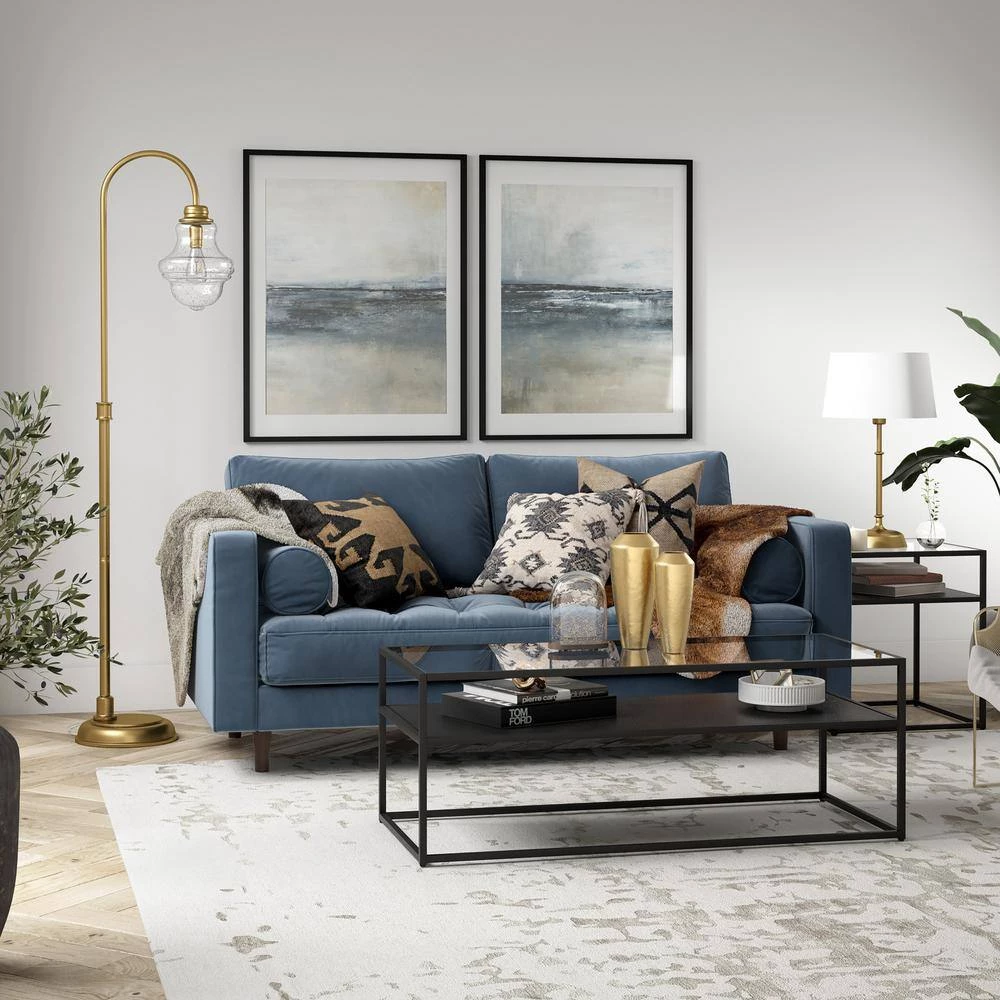 Sara 70 in. Brass Floor Lamp with Seeded Glass Shade by Meyer&Cross 10 Sara 70 in. Brass Floor Lamp with Seeded Glass Shade by Meyer&Cross - Image 8