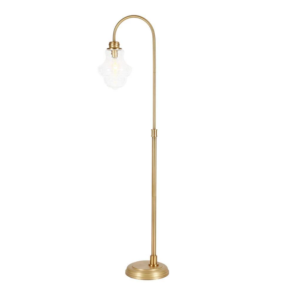 Sara 70 in. Brass Floor Lamp with Seeded Glass Shade by Meyer&Cross 4 Sara 70 in. Brass Floor Lamp with Seeded Glass Shade by Meyer&Cross - Image 2