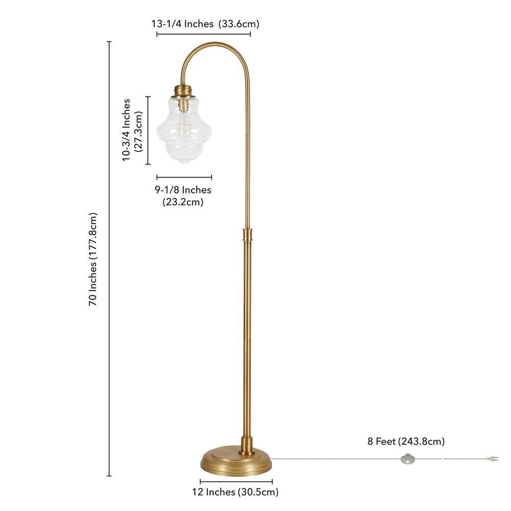 Sara 70 in. Brass Floor Lamp with Seeded Glass Shade by Meyer&Cross 8 Sara 70 in. Brass Floor Lamp with Seeded Glass Shade by Meyer&Cross - Image 6