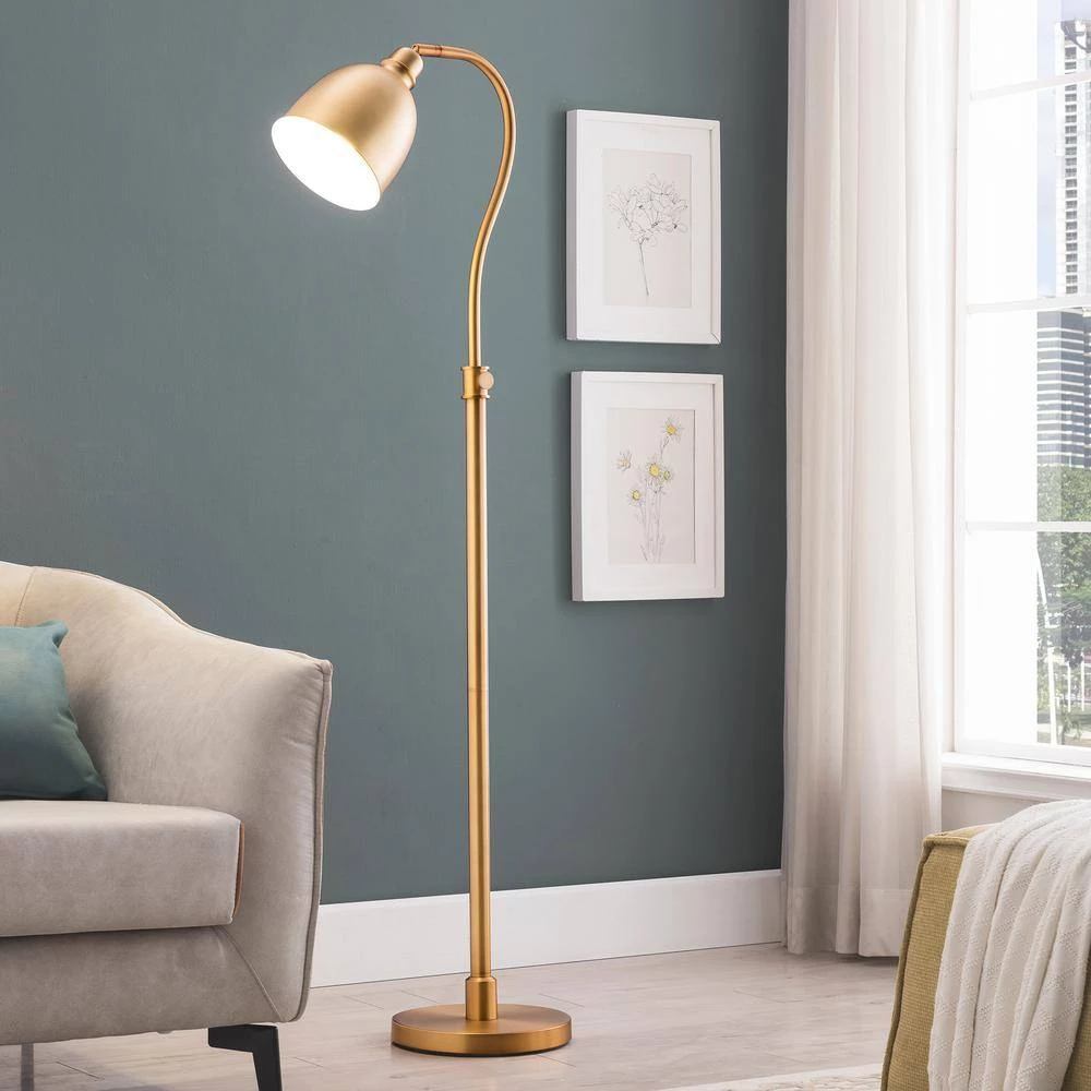 Vincent 68 in. Brass Floor Lamp with Adjustable Height by Meyer&Cross 5 Vincent 68 in. Brass Floor Lamp with Adjustable Height by Meyer&Cross - Image 3