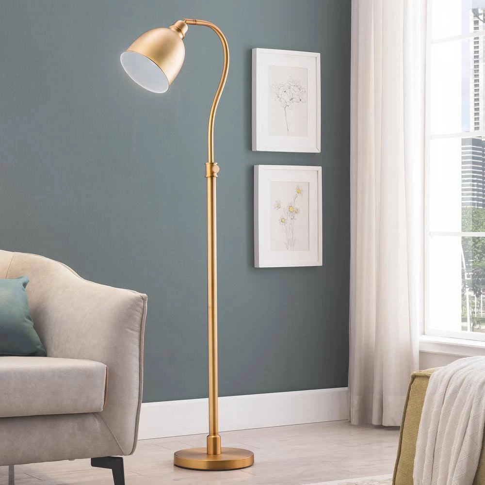 Vincent 68 in. Brass Floor Lamp with Adjustable Height by Meyer&Cross 4 Vincent 68 in. Brass Floor Lamp with Adjustable Height by Meyer&Cross - Image 2