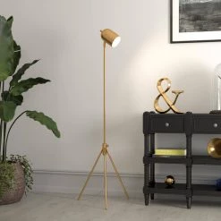Bruno 56 in. Brass Finish Tripod Floor Lamp by Meyer&Cross -Hot Sale HomeGlam Store brass meyer cross floor lamps fl0746 31 1000