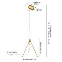 Bruno 56 in. Brass Finish Tripod Floor Lamp by Meyer&Cross -Hot Sale HomeGlam Store brass meyer cross floor lamps fl0746 44 1000