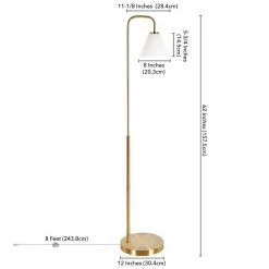 Henderson 62 in. Brass Arc Floor Lamp with White Milk Glass Shade by Meyer&Cross -Hot Sale HomeGlam Store brass meyer cross floor lamps fl0777 44 1000