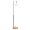 Henderson 62 in. Brass Arc Floor Lamp with White Milk Glass Shade by Meyer&Cross -Hot Sale HomeGlam Store brass meyer cross floor lamps fl0777 64 1000