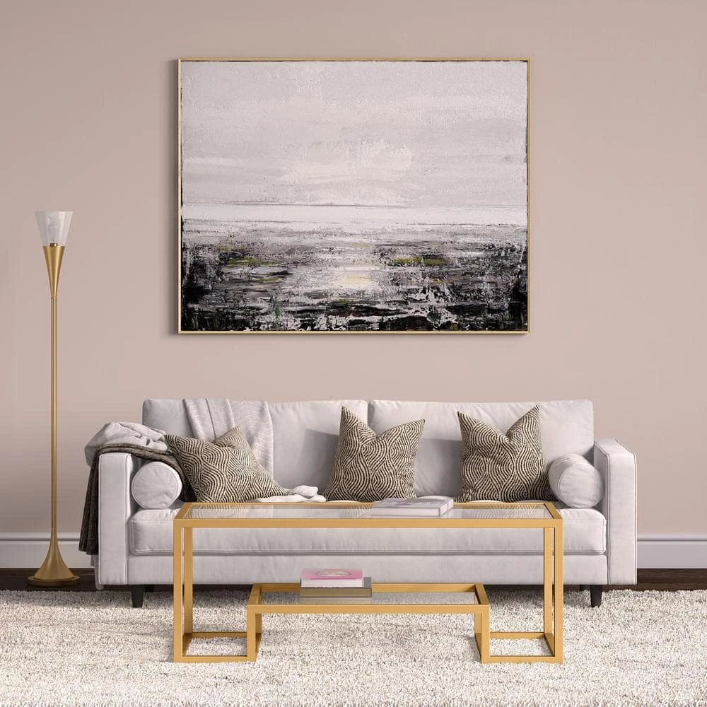 Moura 71.75 in. Brass Torchiere Floor Lamp with Clear Glass Shade by Meyer&Cross 10 Moura 71.75 in. Brass Torchiere Floor Lamp with Clear Glass Shade by Meyer&Cross - Image 8