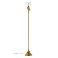 Moura 71.75 in. Brass Torchiere Floor Lamp with Clear Glass Shade by Meyer&Cross 12 Moura 71.75 in. Brass Torchiere Floor Lamp with Clear Glass Shade by Meyer&Cross -Hot Sale HomeGlam Store brass meyer cross floor lamps fl0802 4f 1000