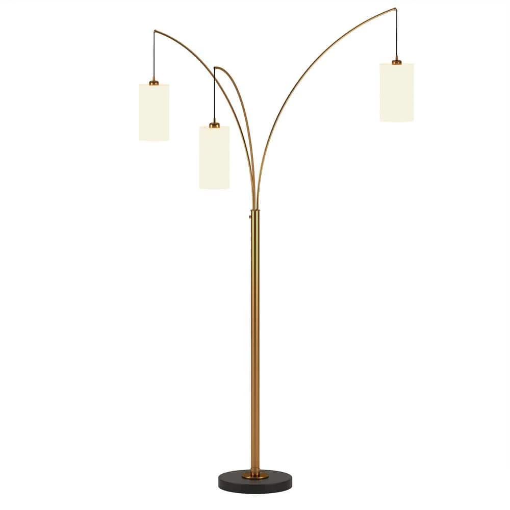 Aspen 83 in. Brass 3-Light Floor Lamp with Blackened Bronze Base by Meyer&Cross 4 Aspen 83 in. Brass 3-Light Floor Lamp with Blackened Bronze Base by Meyer&Cross - Image 2