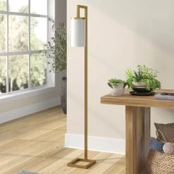 Malva 67.75 in. Brass Finish Floor Lamp with White Milk Glass Shade by Meyer&Cross -Hot Sale HomeGlam Store brass meyer cross floor lamps fl0896 4f 1000
