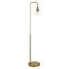 Zariza 62 in. Brass Arc Floor Lamp with Clear Glass Shade by Meyer&Cross