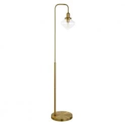 Zariza 62 in. Brass Arc Floor Lamp with Clear Glass Shade by Meyer&Cross