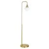 Zariza 62 in. Brass Arc Floor Lamp with White Milk Glass Shade by Meyer&Cross -Hot Sale HomeGlam Store brass meyer cross floor lamps fl0961 64 1000