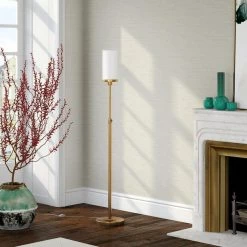 Frieda 66 in. Brass Floor Lamp with White Milk Glass Shade by Meyer&Cross -Hot Sale HomeGlam Store brass meyer cross floor lamps fl1084 44 1000