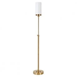 Frieda 66 in. Brass Floor Lamp with White Milk Glass Shade by Meyer&Cross