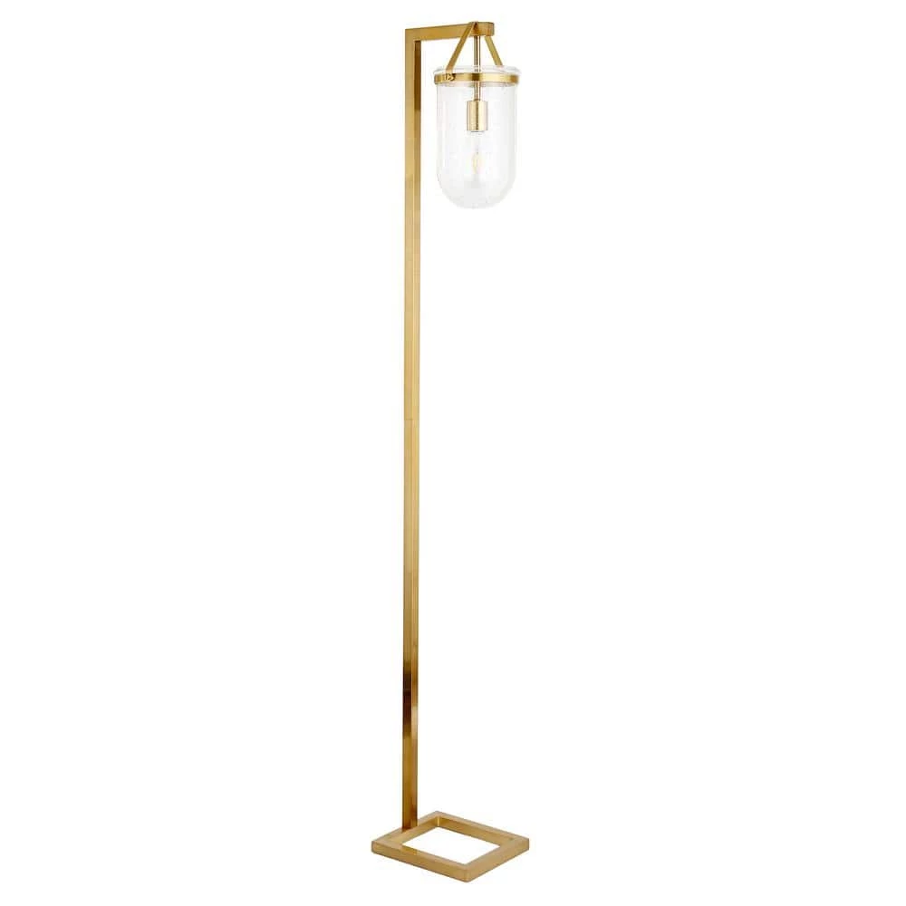 Shiloh 68 in. Brass Floor Lamp with Seeded Glass Shade by Meyer&Cross 3 Shiloh 68 in. Brass Floor Lamp with Seeded Glass Shade by Meyer&Cross