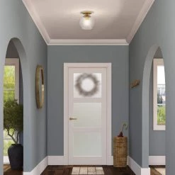 Bartlett 9 in. Brass Semi-Flush Mount with Seeded Glass Shade by Meyer&Cross -Hot Sale HomeGlam Store brass meyer cross flush mount lights sf0789 31 1000