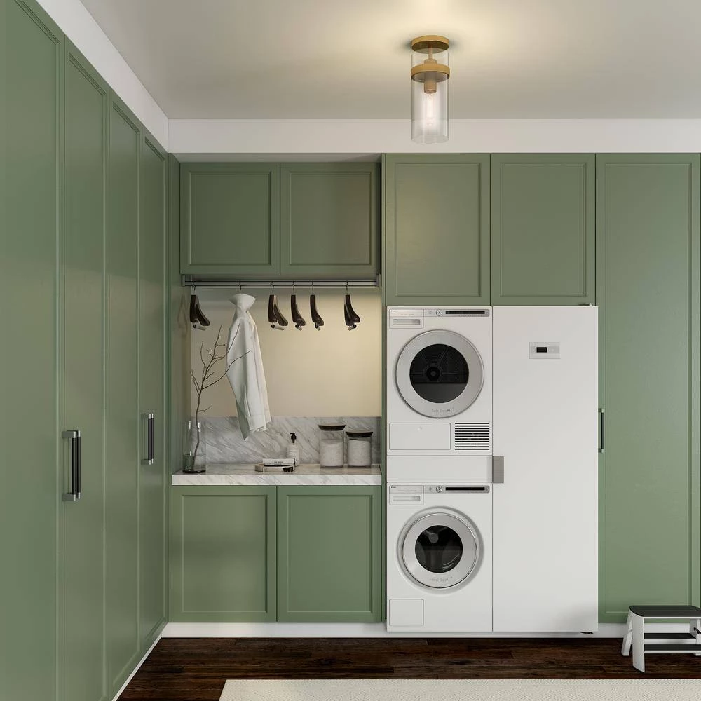 Langdon 5 in. 1-Light Brass Semi-Flush Mount by Meyer&Cross 8 Langdon 5 in. 1-Light Brass Semi-Flush Mount by Meyer&Cross - Image 6