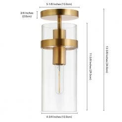 Langdon 5 in. 1-Light Brass Semi-Flush Mount by Meyer&Cross 12 Langdon 5 in. 1-Light Brass Semi-Flush Mount by Meyer&Cross -Hot Sale HomeGlam Store brass meyer cross flush mount lights sf0796 44 1000