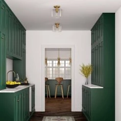 Henri 10 in. Brass Semi-Flush Mount with Clear Glass Shade by Meyer&Cross -Hot Sale HomeGlam Store brass meyer cross flush mount lights sf0806 1f 1000