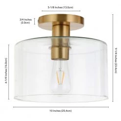 Henri 10 in. Brass Semi-Flush Mount with Clear Glass Shade by Meyer&Cross -Hot Sale HomeGlam Store brass meyer cross flush mount lights sf0806 44 1000