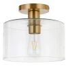 Henri 10 in. Brass Semi-Flush Mount with Clear Glass Shade by Meyer&Cross -Hot Sale HomeGlam Store brass meyer cross flush mount lights sf0806 64 1000