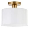 Henri 10 in. Brass Semi-Flush Mount with White Milk Glass Shade by Meyer&Cross -Hot Sale HomeGlam Store brass meyer cross flush mount lights sf0807 64 1000