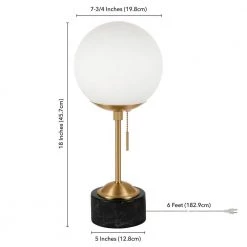 Reagan 17-3/4 in. Golden Brass and Marble Table Lamp by Meyer&Cross -Hot Sale HomeGlam Store brass meyer cross table lamps tl0073 44 1000