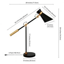 Rex 30 in. Two Tone Black and Brass Finish Table Lamp by Meyer&Cross -Hot Sale HomeGlam Store brass meyer cross table lamps tl0228 44 1000