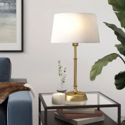 Derek 20-1/4 in. Brass Finish Table Lamp by Meyer&Cross -Hot Sale HomeGlam Store brass meyer cross table lamps tl0469 1f 1000