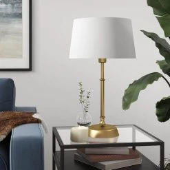 Derek 20-1/4 in. Brass Finish Table Lamp by Meyer&Cross -Hot Sale HomeGlam Store brass meyer cross table lamps tl0469 4f 1000
