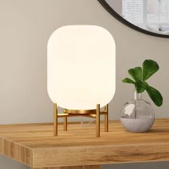 Edison 15-5/8 in. Brass Finish Table Lamp with White Milk Glass Shade by Meyer&Cross -Hot Sale HomeGlam Store brass meyer cross table lamps tl0473 44 1000