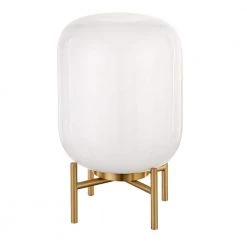 Edison 15-5/8 in. Brass Finish Table Lamp with White Milk Glass Shade by Meyer&Cross