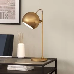 Sims 22 in. Brass Desk Lamp by Meyer&Cross -Hot Sale HomeGlam Store brass meyer cross table lamps tl0784 4f 1000